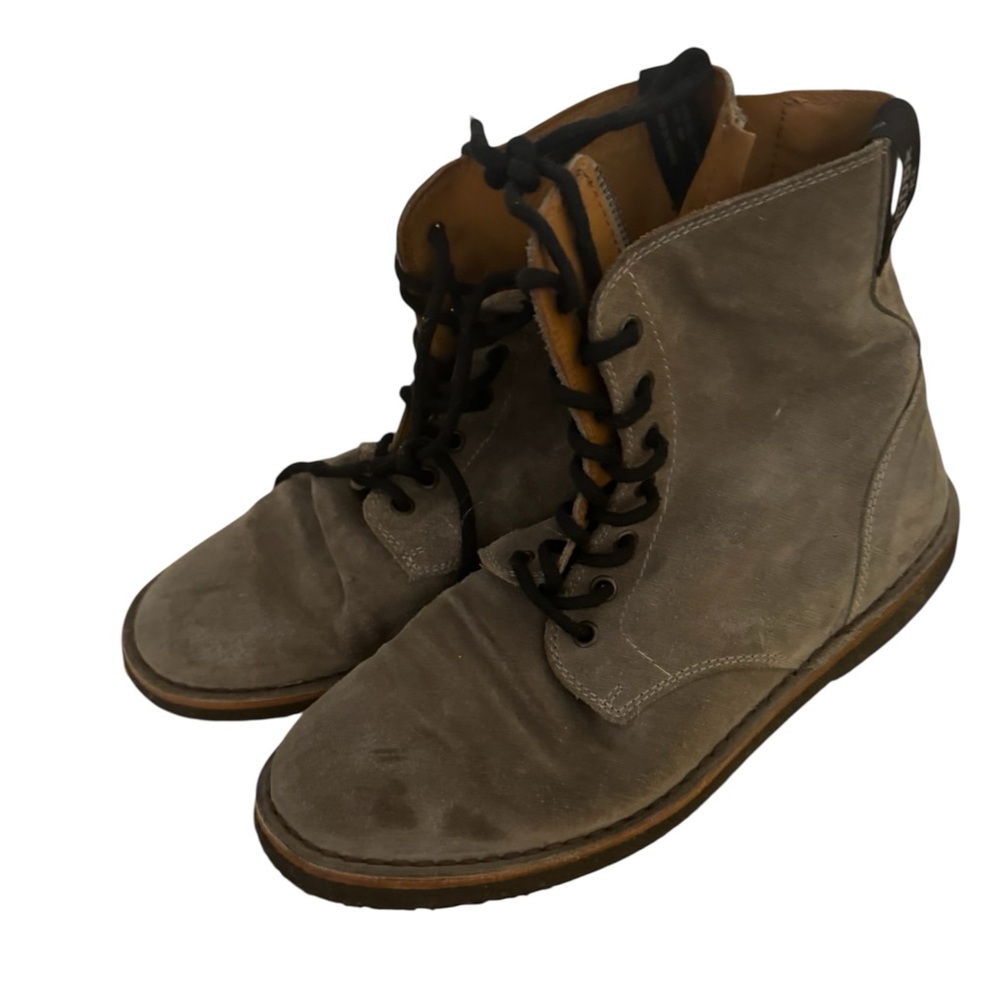 Golden Goose Men’s Suede Combat Boots – Gray/Tan